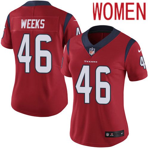 Women Houston Texans 46 Jon Weeks Red Nike Vapor Limited NFL Jersey